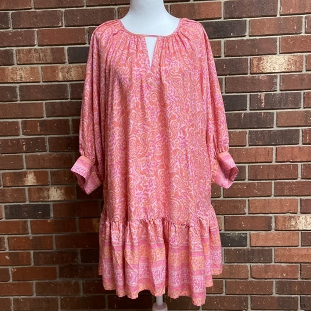 Aakaa Pink Paisley Dress‎ Size Small